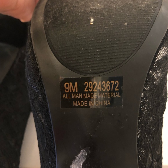 CATO Black Lace Peep Toe Heels - Picture 8 of 8